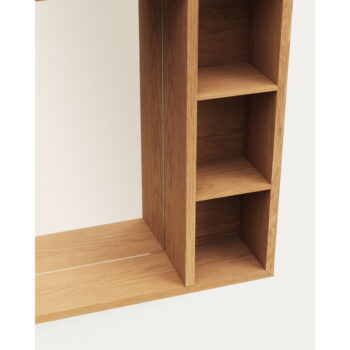 Závesná kúpeľňová skrinka so zrkadlom z teakového dreva v prírodnej farbe 100x65 cm Parana – Kave Home - Image 7