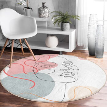 Biely prateľný okrúhly koberec vhodný pre robotické vysávače ø 80 cm Comfort – Mila Home – Obrázok 4
