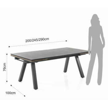 Hliníkový záhradný jedálenský stôl 100x200 cm Thilia – Tomasucci - Image 5