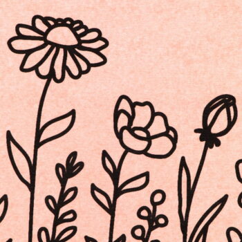 Svetloružová kúpeľňová predložka z kremeliny 39x60 cm Floral Lines – Artsy Doormats - Image 3