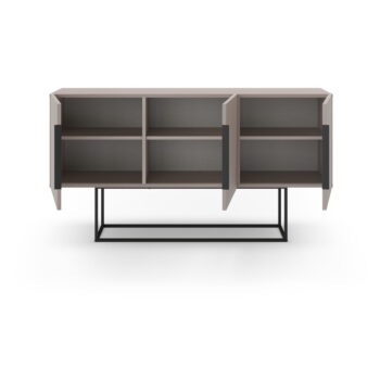 Sivo-béžová nízka komoda 150x80 cm Titan – Marckeric - Image 3