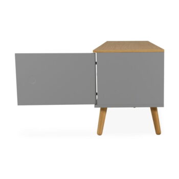 Sivý TV stolík s detailmi v dekore dubového dreva Tenzo Dot, šírka 192 cm - Image 6