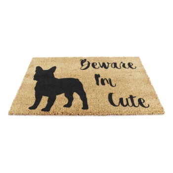 Rohožka z kokosového vlákna 40x60 cm Beware I'm Cute French Bulldog – Artsy Doormats – Obrázok 3