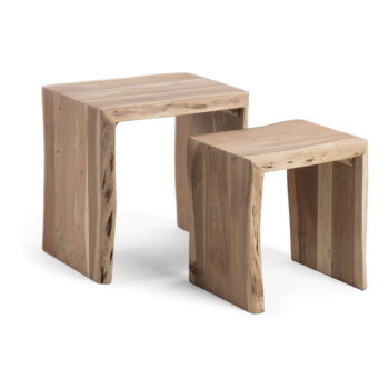 Odkladacie stolíky z masívu akácie v súprave 2 ks 42x50 cm Zuleika – Kave Home