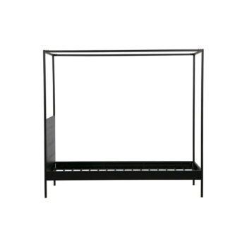 Čierna kovová jednolôžková posteľ s roštom 90x200 cm Dani – WOOOD - Image 4