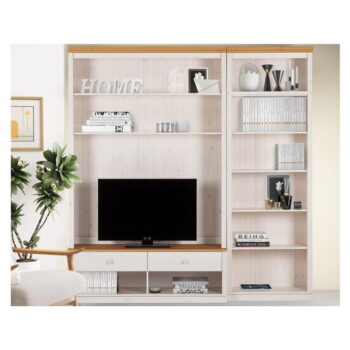 Biela TV zostava z borovicového dreva 214x223 cm Anita – Støraa – Obrázok 3
