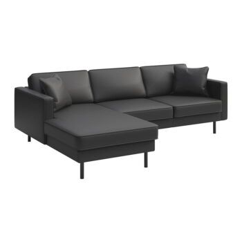 Tmavosivá kožená rohová pohovka (ľavý roh) Kobo – MESONICA - Image 2