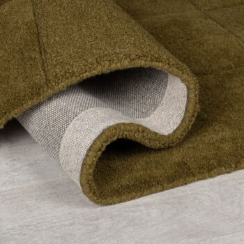 Kaki ručne tkaný vlnený koberec 200x290 cm Checkerboard – Flair Rugs - Image 3