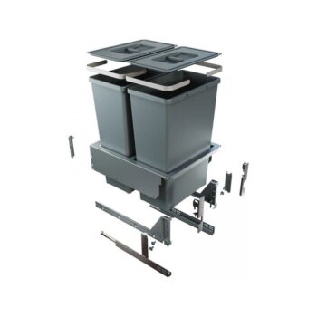 Sivý vstavaný plastový odpadkový kôš 35 l Block 2.0 – Elletipi – Obrázok 3