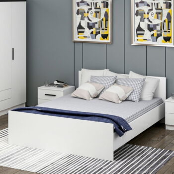Biela dvojlôžková posteľ 160x200 cm Kale – Kalune Design - Image 2