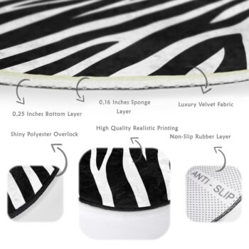 Čierno-biely prateľný okrúhly koberec vhodný pre robotické vysávače ø 80 cm Comfort – Mila Home – Obrázok 6