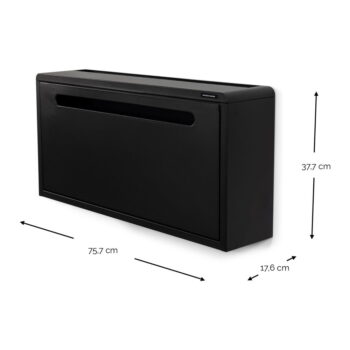 Čierna kovová výklopná závesná skrinka na topánky Sportiva – Spinder Design – Obrázok 4