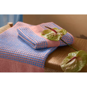 Modro-ružová froté osuška z Bio bavlny 70x140 cm Check – JUNA – Obrázok 5