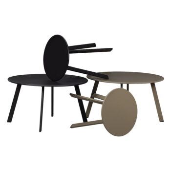 Čierny záhradný odkladací stolík WOOOD Fer, ø 70 cm – Obrázok 3