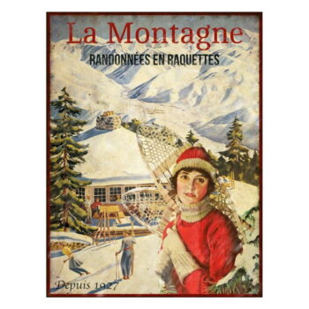 Kovová ceduľa 25x33 cm La Montagne – Antic Line