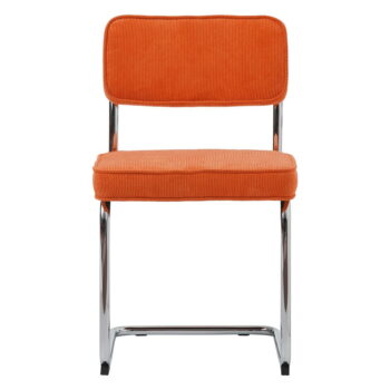 Oranžová menčestrová jedálenská stolička Rupert – Unique Furniture – Obrázok 3