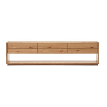 TV stolík v dekore duba v prírodnej farbe 200x51 cm Alguema – Kave Home