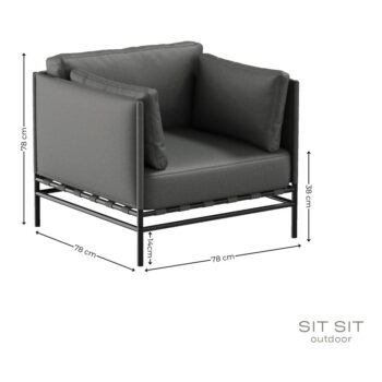 Tmavosivé polstrované záhradné kreslo Dandy – Sit Sit - Image 10