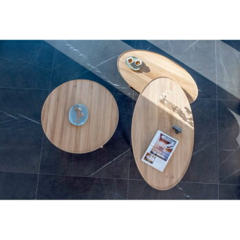 Okrúhly konferenčný stolík z dubového dreva v prírodnej farbe ø 100 cm Mu - Gazzda – Obrázok 4