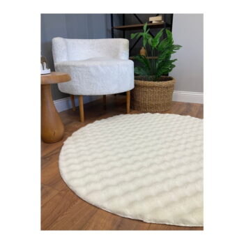 Krémový prateľný okrúhly koberec ø 120 cm Bubbly – Oyo Concept - Image 4