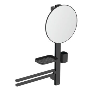 Nástenné zrkadlo s poličkou/s vešiakom ø 33 cm ALU+ – Ideal Standard – Obrázok 3