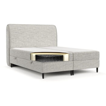 Svetlosivá boxspring posteľ s úložným priestorom 200x200 cm Melba – Maison de Rêve - Image 2