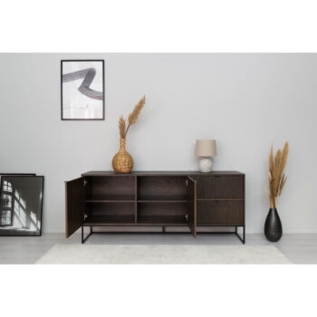 Tmavohnedá nízka komoda v dekore duba 176x76 cm Bali – Tenzo - Image 9