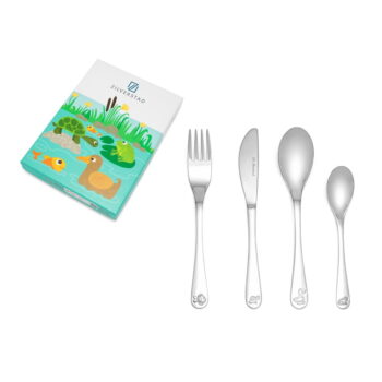 Antikoro detský príbor v striebornej farbe 4 ks Water life – Zilverstad – Obrázok 2