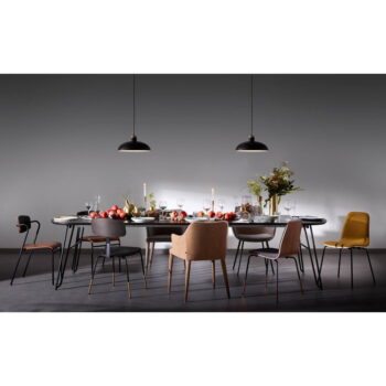 Tmavohnedý rozkladací jedálenský stôl s doskou v dekore jaseňového dreva 100x170 cm Milian – Kave Home – Obrázok 2