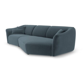 Modrá zamatová rohová pohovka Tokyo – Cosmopolitan Design – Obrázok 3