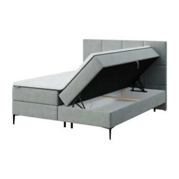 Sivá boxspring posteľ s úložným priestorom 160x200 cm Bufo – MESONICA - Image 2