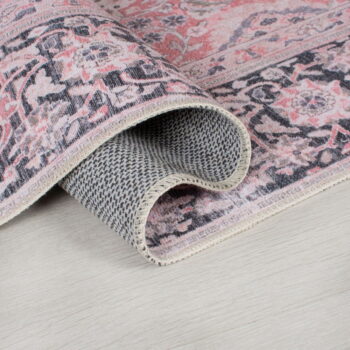 Ružový prateľný koberec behúň 60x230 cm FOLD Somerton – Flair Rugs - Image 2