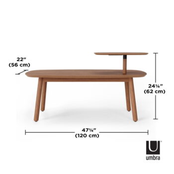 Hnedý konferenčný stolík z bukového dreva 56x120 cm Swivo – Umbra - Image 9