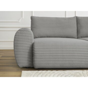 Tmavosivá menčestrová rozkladacia pohovka 257 cm Lucien – Bobochic Paris - Image 11