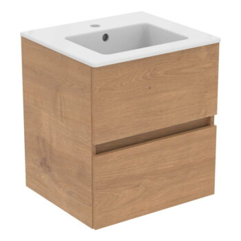 Závesná skrinka pod umývadlo v dekore duba v prírodnej farbe 50x55 cm Eurovit+ – Ideal Standard – Obrázok 3