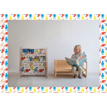 Látková detská knižnica v prírodnej farbe 60x70 cm – Playmobil - Image 2