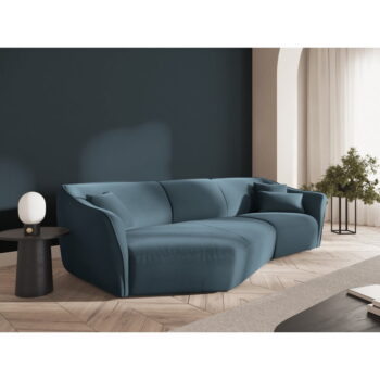 Modrá zamatová rohová pohovka Tokyo – Cosmopolitan Design - Image 5