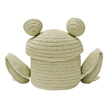 Zelený látkový detský kôš na hračky ø 15x15 cm Mini Fred the Frog – Lorena Canals - Image 5