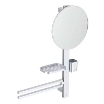 Nástenné zrkadlo s poličkou/s vešiakom ø 33 cm ALU+ – Ideal Standard - Image 3