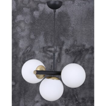 Biele/čierne závesné svietidlo so skleneným tienidlom ø 15 cm Cascade – Squid Lighting - Image 6