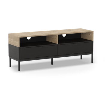 TV stolík v dekore duba v čierno-prírodnej farbe 140x55 cm Marion – Marckeric – Obrázok 2