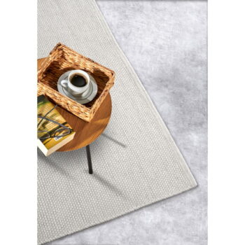 Krémovobiely ručne tkaný koberec s prímesou vlny 60x90 cm Pradesh Natural White – Elle Decoration – Obrázok 3