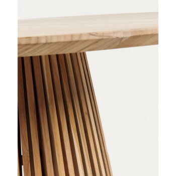 Okrúhly jedálenský stôl z tíkového dreva v prírodnej farbe ø 90 cm Jeanette – Kave Home - Image 3