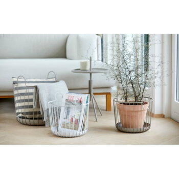 Biely kovový úložný košík Zone Inu, ø 30 cm - Image 2