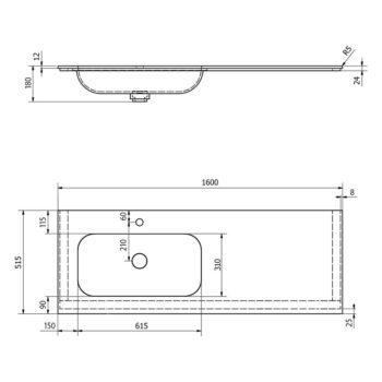 Biele umývadlo z umelého kameňa Aruba – Sapho - Image 3