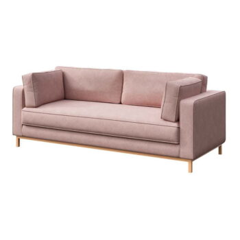 Svetloružová zamatová pohovka 222 cm Celerio – Ame Yens - Image 2