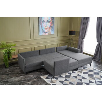 Antracitovosivá rohová pohovka (do tvaru "U") Belen – Balcab Home - Image 9