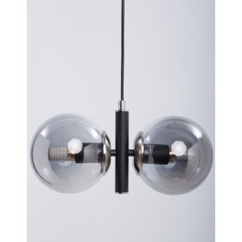 Čierne závesné svietidlo so skleneným tienidlom Monera – Squid Lighting - Image 2