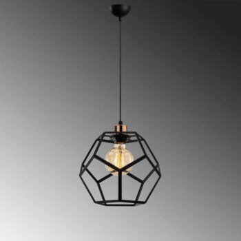 Závesné svietidlo v čiernej a bronzovej farbe s kovovým tienidlom ø 26 cm Degirmen – Opviq lights – Obrázok 3