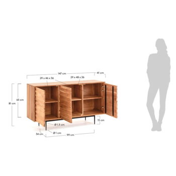 Komoda z akáciového dreva Kave Home Delsie, 147 x 81 cm – Obrázok 2